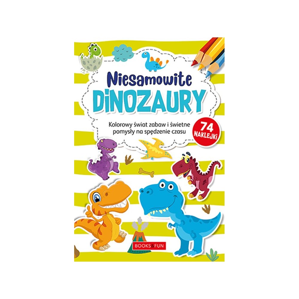 Kolorowanka z naklejkami Dinozaury - 74 naklejki