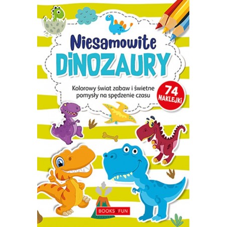 Kolorowanka z naklejkami Dinozaury - 74 naklejki