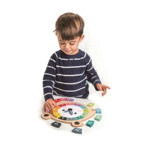 Kolorowy zegar Miś -Tender Leaf Toys