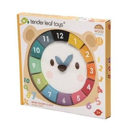 Kolorowy zegar Miś -Tender Leaf Toys