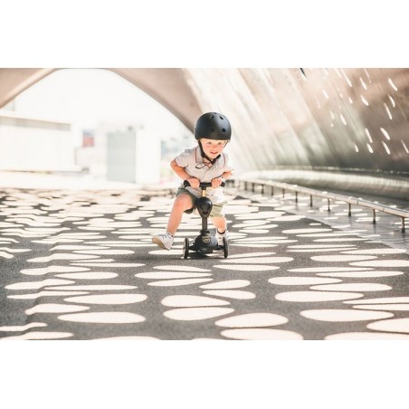 Ultralekki Kask Ochronny z Lampką LED na Hulajnogę i Rower  dzieci 1-5 lat Black & Gold - Scoot & Ride