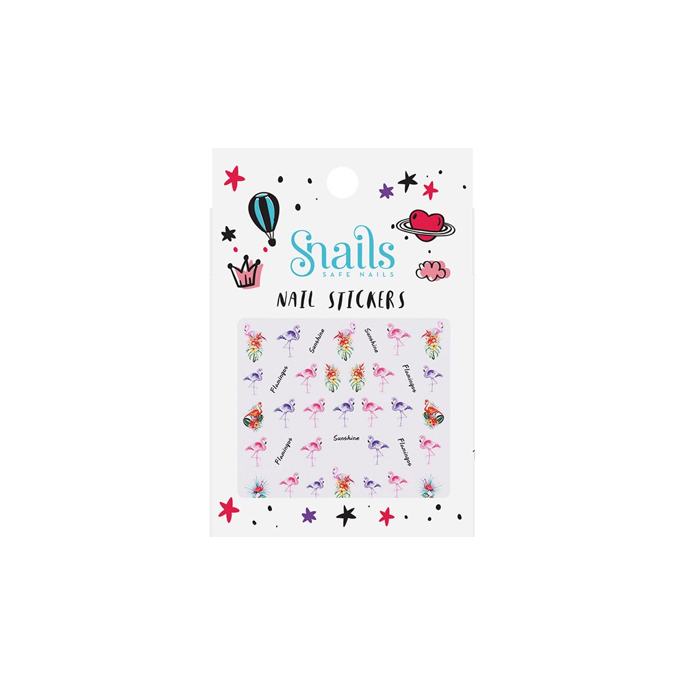 Naklejki na paznokcie dla dzieci Flamingos - Snails