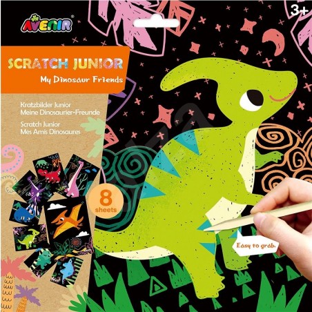 Wydrapywanki Dinozaury 8 szt. Scratch Junior - Avenir