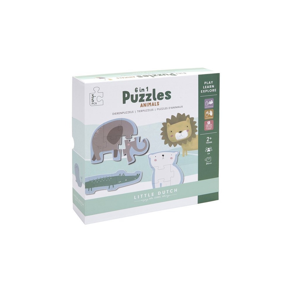 Puzzle progresywne 3,4,5 elementy Zwierzęta Zoo - Little Dutch