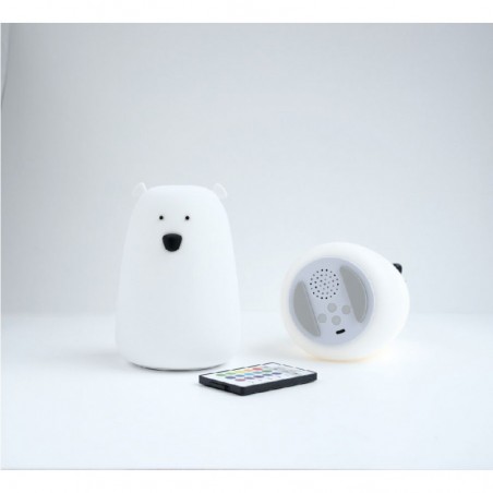 Miękka Silikonowa Lampka LED z pilotem i głośniczkiem Panda - Rabbit & Friends