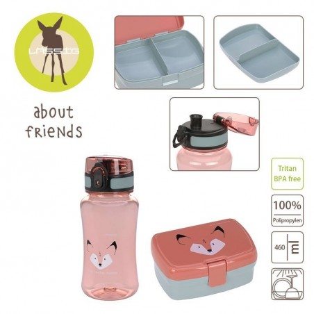 Zestaw Lunchbox + Tritanowa butelka About Friends Lis - Lassig