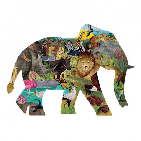 Puzzle kształty Słoń Safari 300el. - Mudpuppy