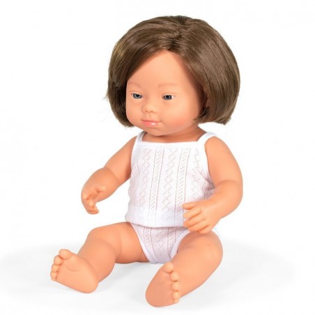 Pachnąca Lalka Europejka 38cm z Zespołem Downa Dziewczynka - Miniland Doll