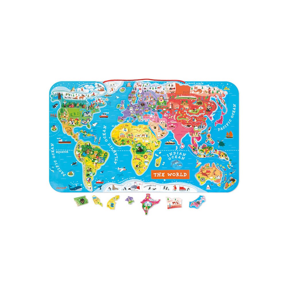 Mapa Świata Puzzle Magnetyczne - Janod
