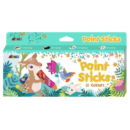 Wszechstronne Farby w Kredce 12 szt. Paint Sticks - Avenir