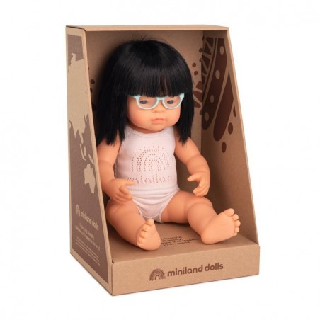 Pachnąca Lalka Azjatka z Okularami 38cm - Miniland Doll