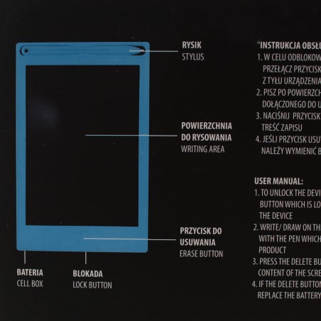Tablet do rysowania LCD Znikopis Blue - Kidea