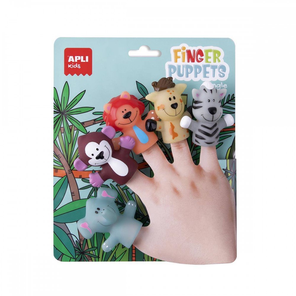 Pacynki na palce zwierzątka z safari - Apli Kids