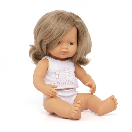 Pachnąca Lalka Dziewczynka Europejka Ciemny Blond 38cm - Miniland Doll