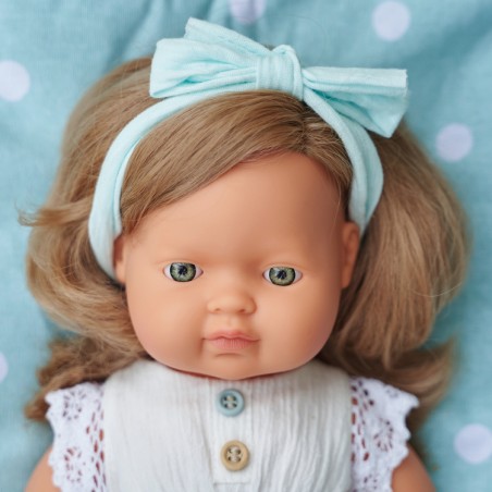 Pachnąca Lalka Dziewczynka Europejka Ciemny Blond 38cm - Miniland Doll