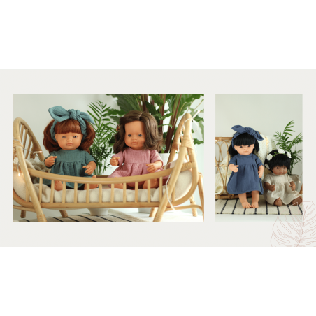 Pachnąca Lalka Dziewczynka Europejka Czarne Kręcone Włosy 38cm - Miniland Doll