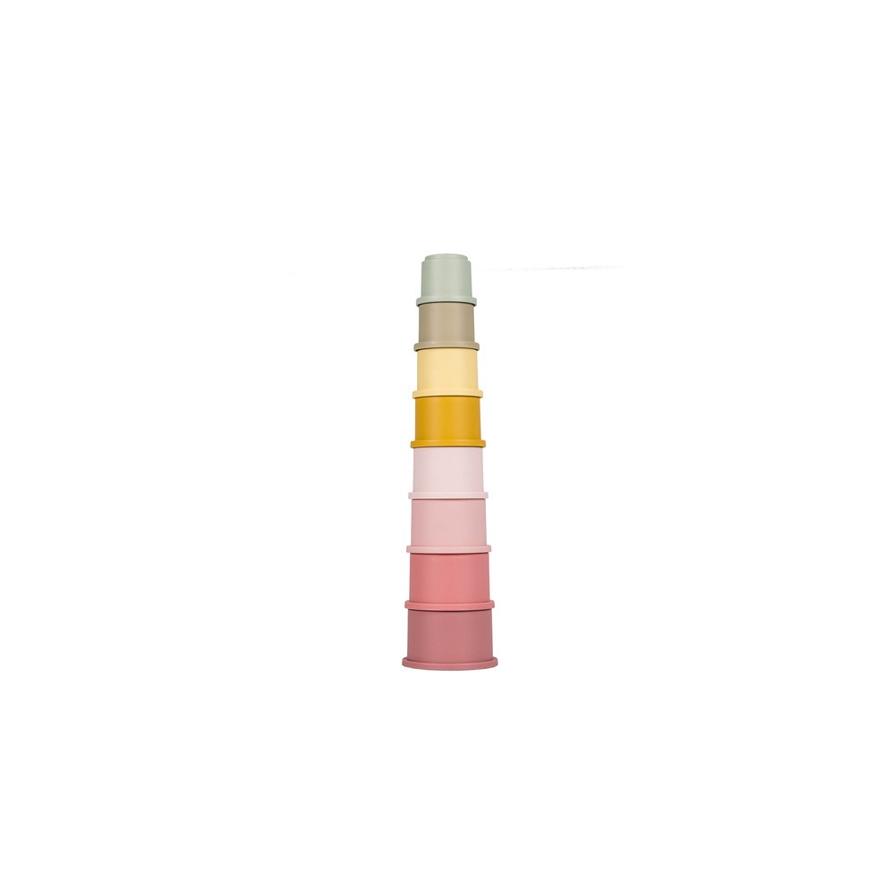 Wieża Kubeczki z Cyframi Pink - Little Dutch