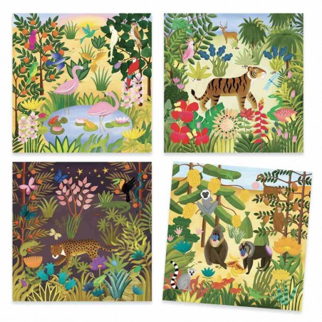 Kalkomania Dzikie Zwierzęta Obrazki Inspirowane Rousseau - Djeco