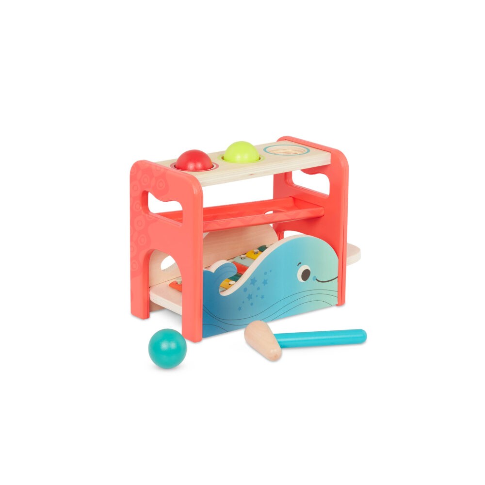 Kulodrom cymbałki sorter 2w1 Xylo-Pound Whale - b.toys