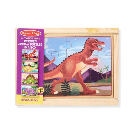 Drewniane Puzzle w Pudełku Dinozaury - Melissa & Doug