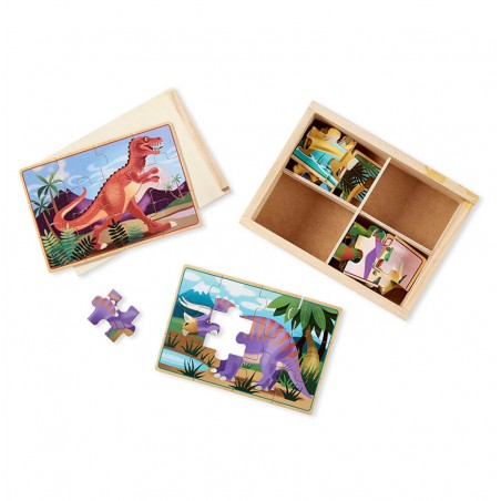 Drewniane Puzzle w Pudełku Dinozaury - Melissa & Doug