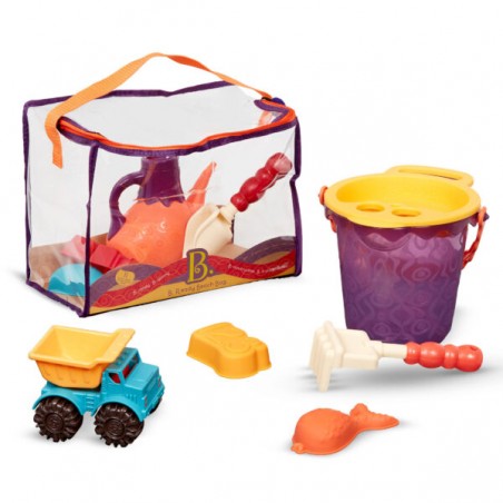 B.toys - torba z zestawem akcesoriów do piasku zestaw pomarańczowy Summer Beach Bag