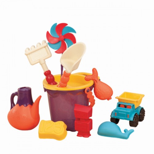 B.toys - torba z zestawem akcesoriów do piasku zestaw pomarańczowy Summer Beach Bag