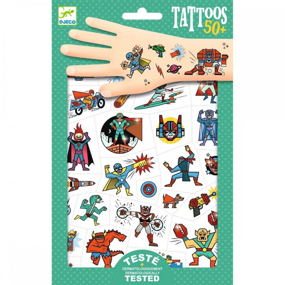 Metaliczne Tatuaże dla Dzieci Superbohaterowie - Djeco