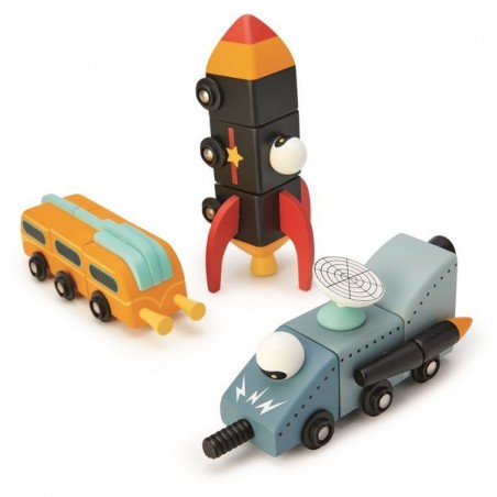 Pojazdy Kosmiczne do Składania - Tender Leaf Toys