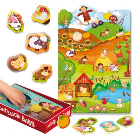 Puzzle Układanka Farma 3D Box Montessori Baby