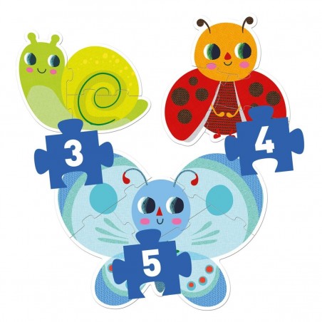 Puzzle 3-4-5 elementowe W Ogrodzie - Djeco