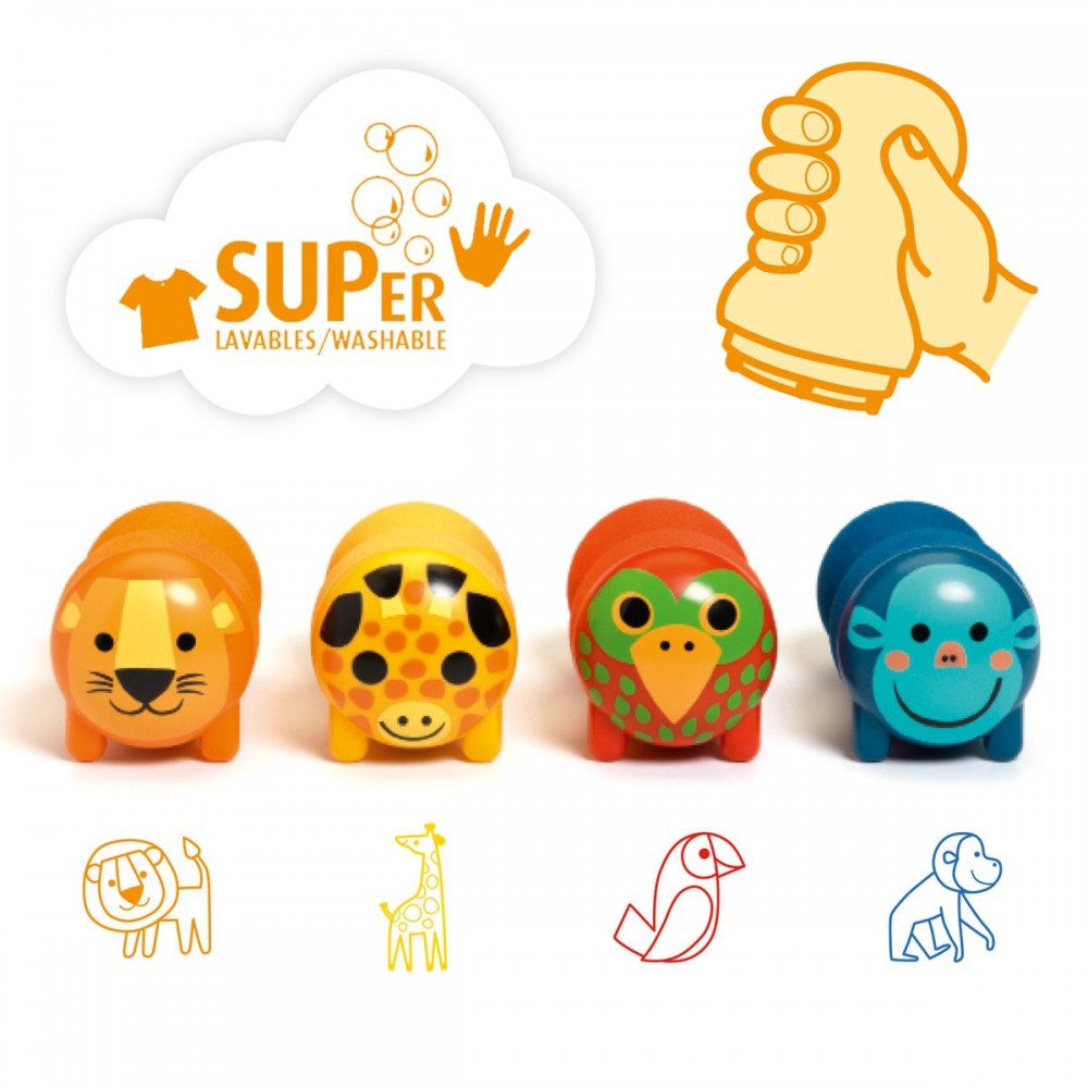 Stempelki dla Dzieci Zwierzęta z Safari - Djeco