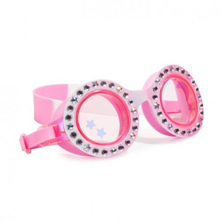 Okularki do pływania z Kryształkami Okrągłe Różowe - Bling2o
