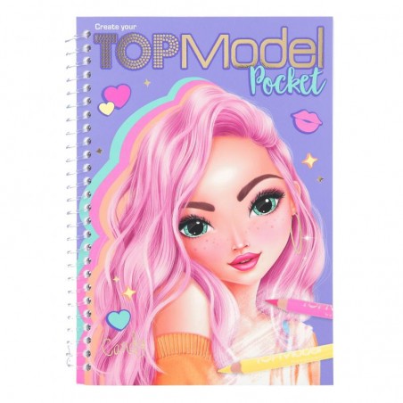 Szkicownik z Naklejkami Modelki Pocket Colouring Book - TopModel