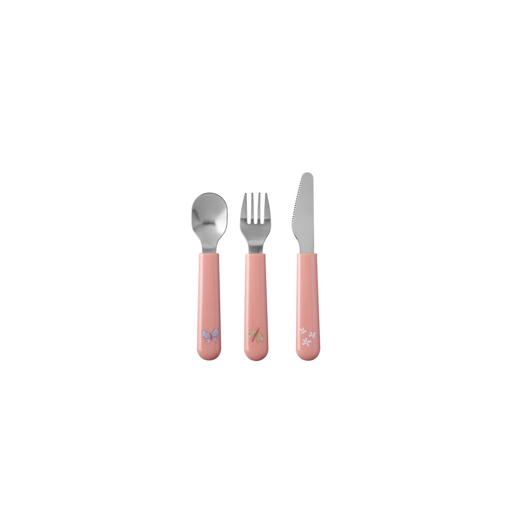 Sztućce dla Dzieci Mio nóż widelec łyżka Mepal róż - Little Dutch