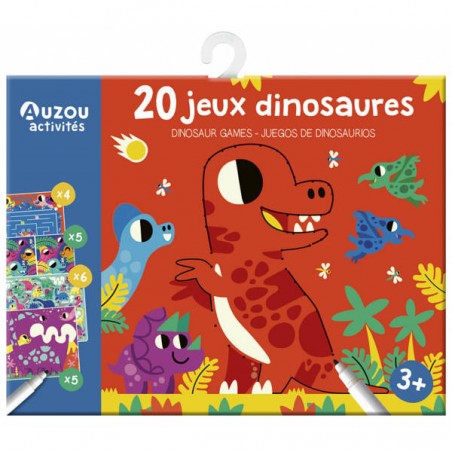 20 gier podróżnych dla dzieci Dinozaury  - Auzou