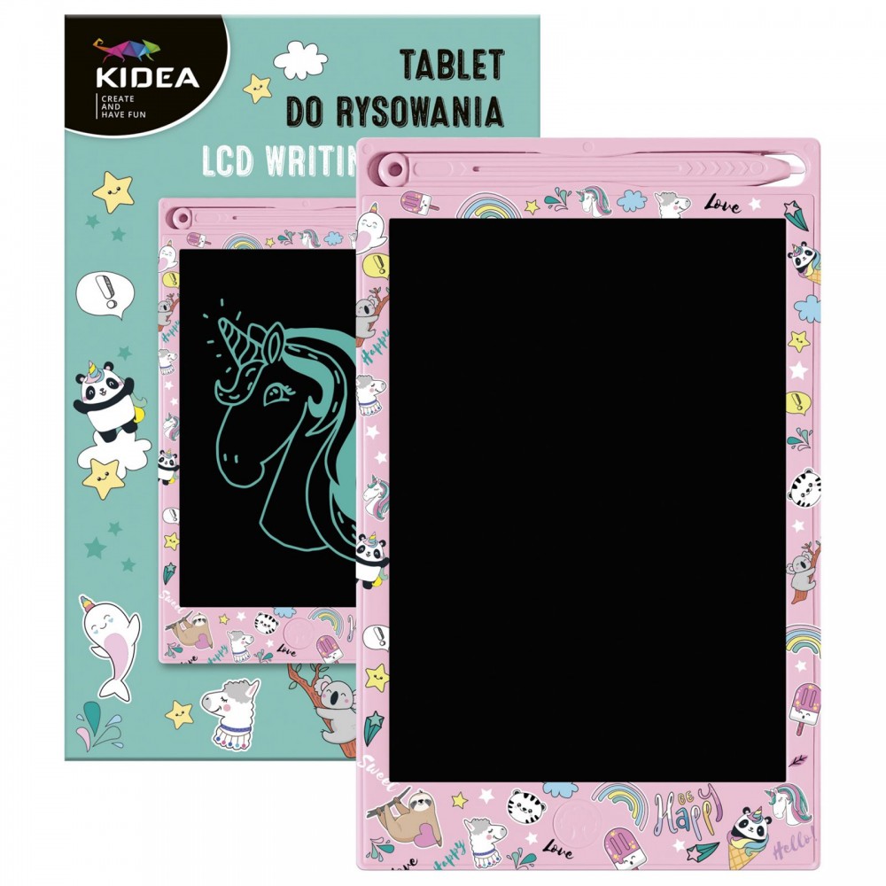 Różowy Tablet do rysowania LCD Jednorożec - Kidea