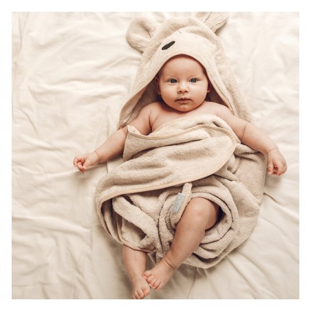 Ręcznik Bambusowy 90 x 85 cm Różowy Miś - BabySteps