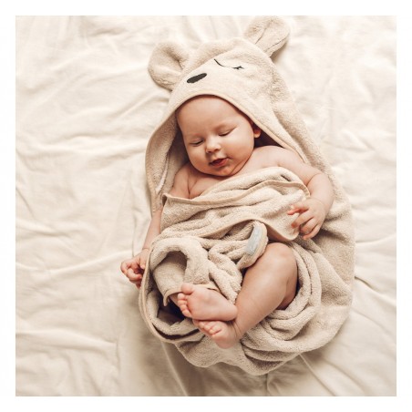 Ręcznik Bambusowy 90 x 85 cm Kremowy Miś - BabySteps