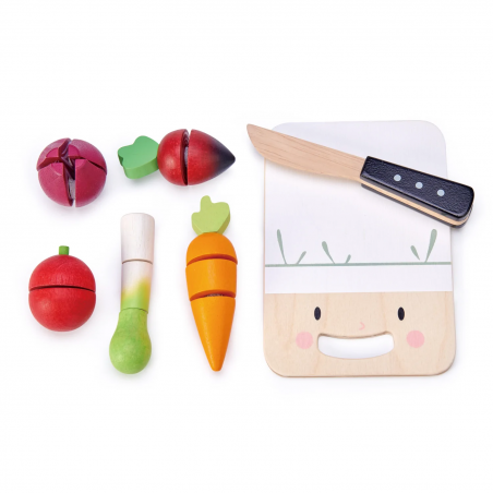 Drewniana Deska i Warzywa do Krojenia - Tender Leaf Toys