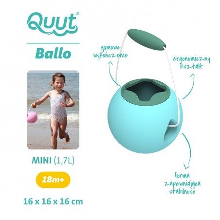 Wiaderko Wielofunkcyjne Kula Mini Ballo Vintage Blue - Quut