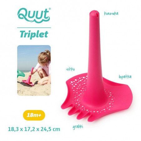 Łopatka Grabki Sitko Lejek Triplet Calypso Pink - Quut