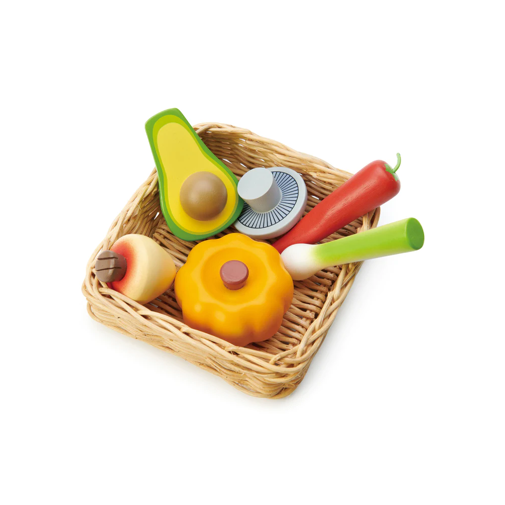 Koszyk Wiklinowy z Warzywami - Tender Leaf Toys