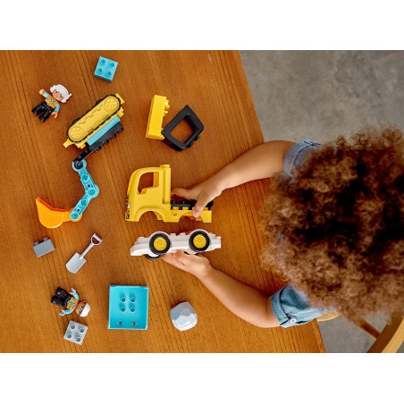 Zestaw Klocków Lego Duplo 10931 Ciężarówka i koparka gąsienicowa