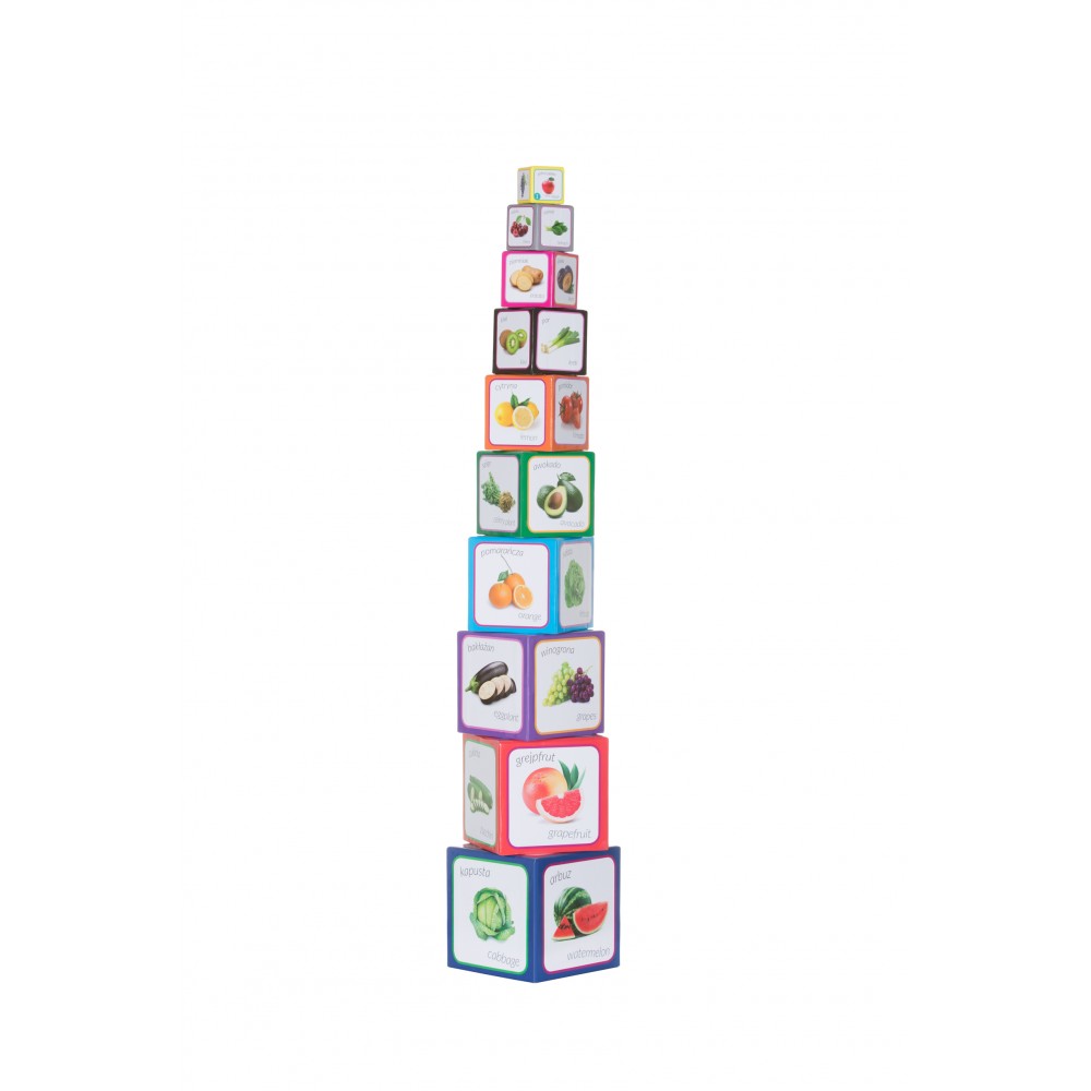 Kartonowe Klocki Wieża Owoce i Warzywa - Piramida Zabaw