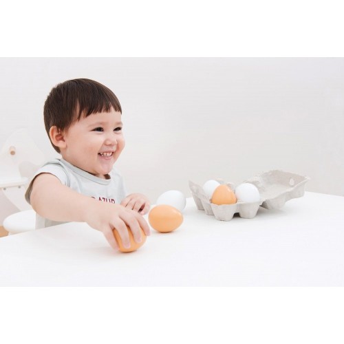 Drewniane jajka w wytłaczance - Lelin