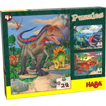 Puzzle Dinozaury 24 el. Obrazki 3w1 - Haba