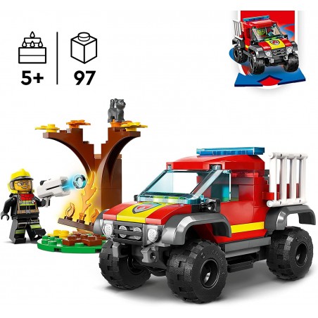 Lego Wóz strażacki 4x4 – misja ratunkowa 60393