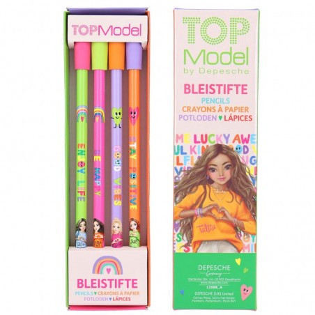 Zestaw 4 Ołówki z Gumką HB - TOPModel