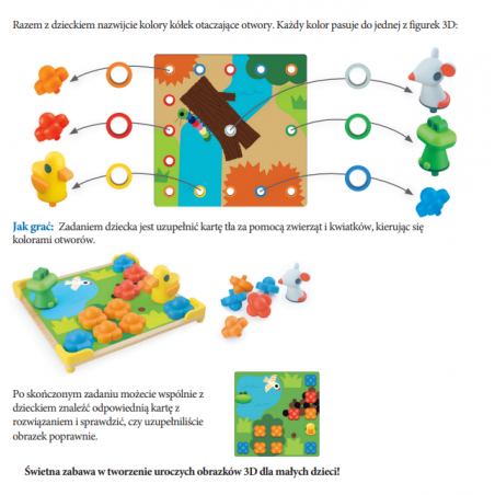Mozaika edukacyjna układanka z dziurkami DUCKY&CO - Djeco